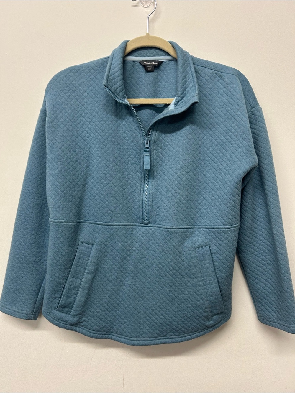 Eddie Bauer Women’s Quilted Half-Zip Pullover - Teal Blue
